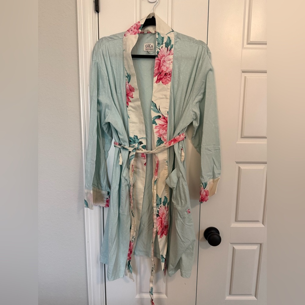 Joules Light Blue Floral Women's Robe